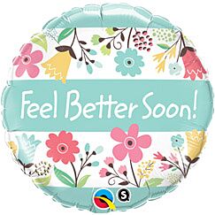 Balloon - Feel Better Soon Blue Floral